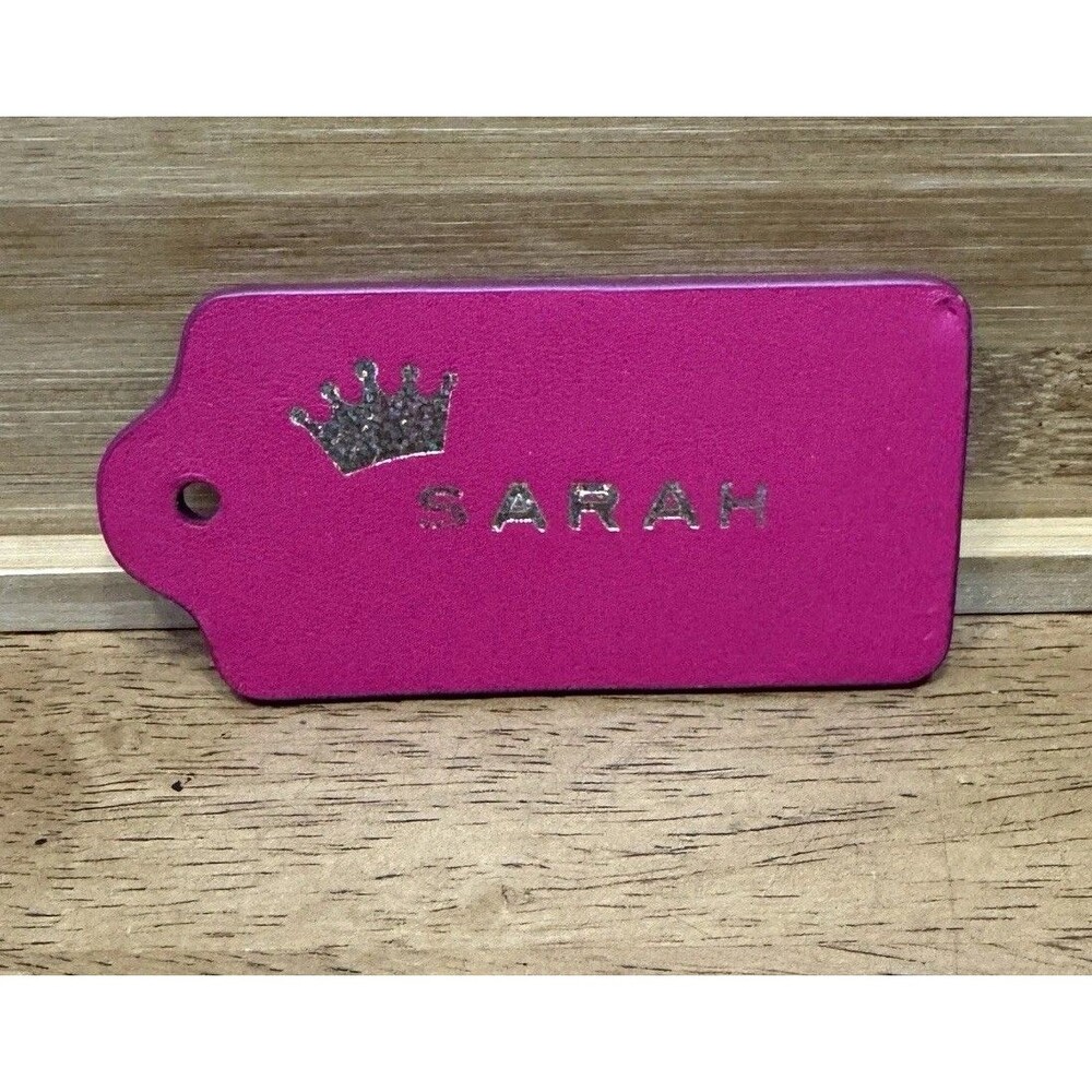 Personalized Pink COACH Purse Tag -Sarah